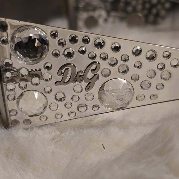 Dolce & Gabbana Accessories - Dolce & Gabbana Silver Crystal Embellished Sunglasses